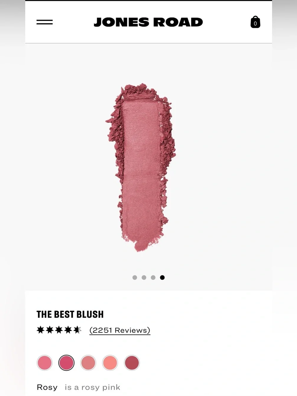 Jones Road Powder Blush Shade Rosy